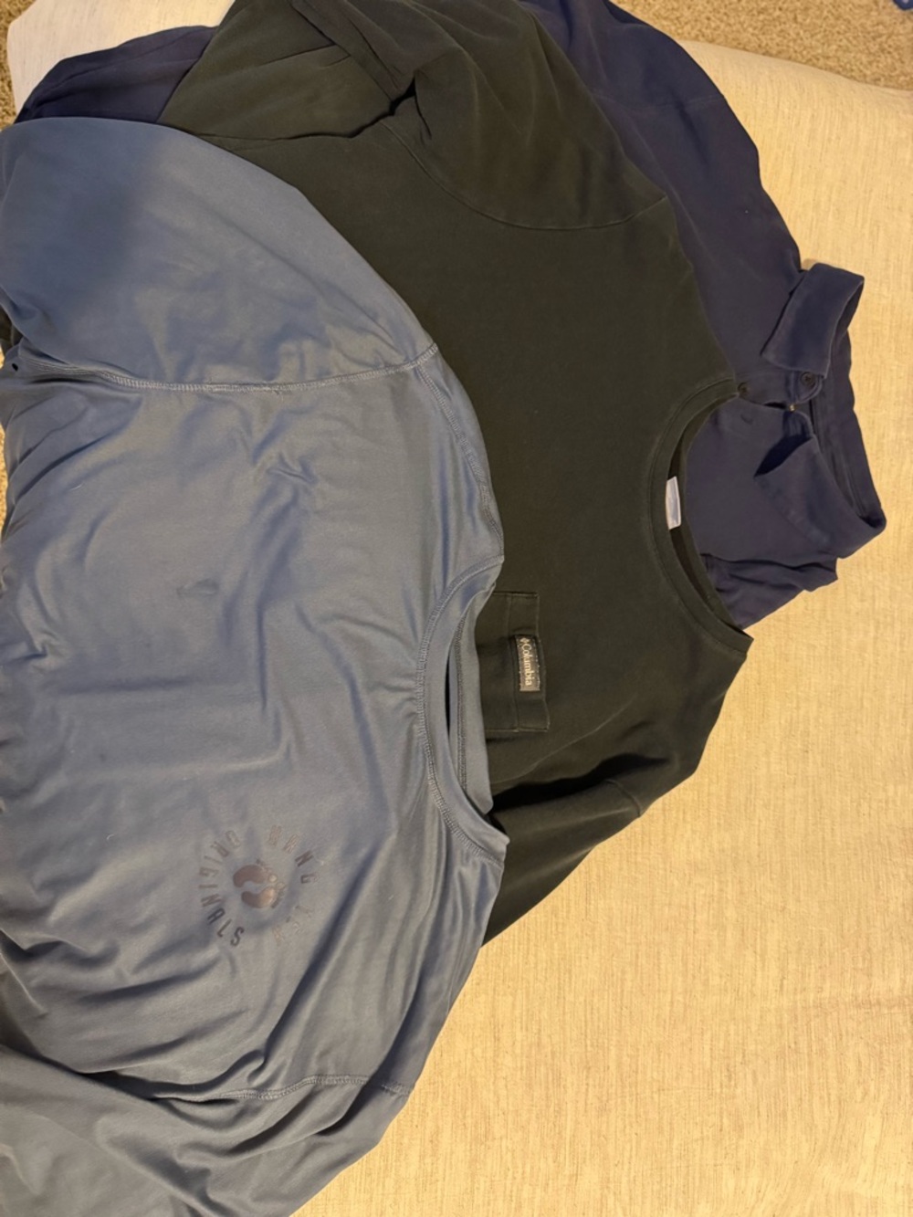 Pack of 3 Casual Crewneck Tops - Blue, Black, Navy long sleeve